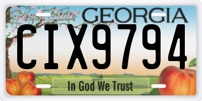 GA license plate CIX9794
