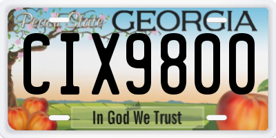 GA license plate CIX9800