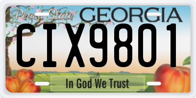 GA license plate CIX9801