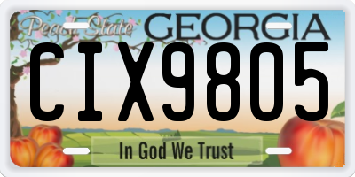 GA license plate CIX9805