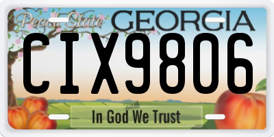 GA license plate CIX9806