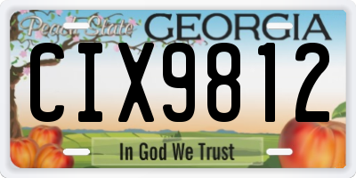 GA license plate CIX9812