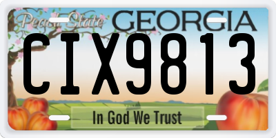 GA license plate CIX9813