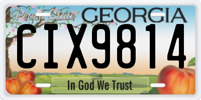 GA license plate CIX9814