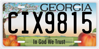 GA license plate CIX9815