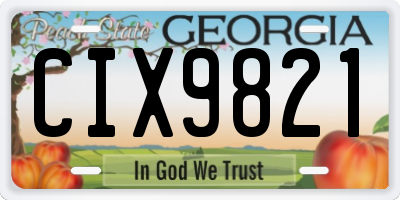GA license plate CIX9821