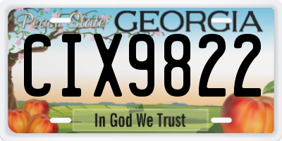 GA license plate CIX9822