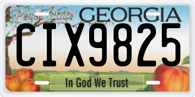 GA license plate CIX9825