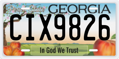 GA license plate CIX9826