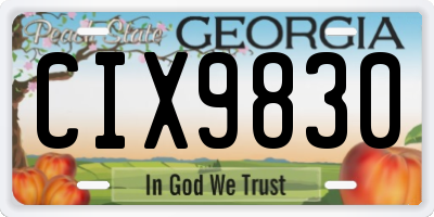 GA license plate CIX9830