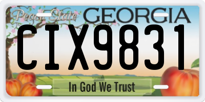 GA license plate CIX9831