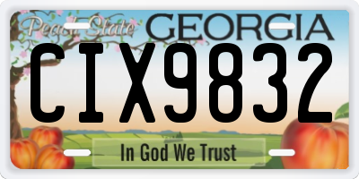 GA license plate CIX9832