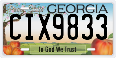 GA license plate CIX9833