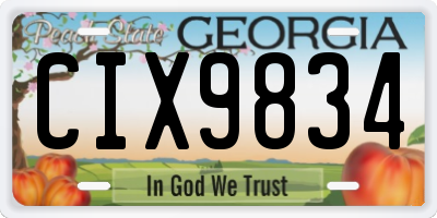GA license plate CIX9834