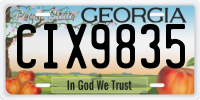 GA license plate CIX9835