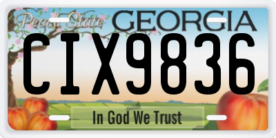 GA license plate CIX9836