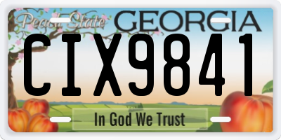 GA license plate CIX9841
