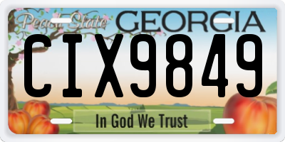 GA license plate CIX9849