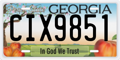 GA license plate CIX9851