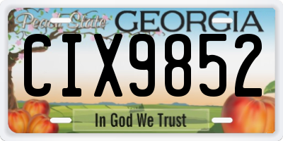 GA license plate CIX9852