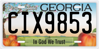 GA license plate CIX9853