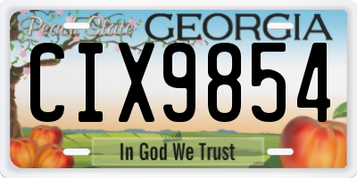 GA license plate CIX9854