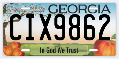 GA license plate CIX9862