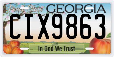 GA license plate CIX9863