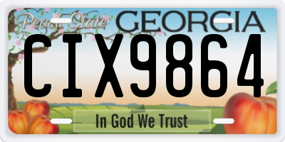 GA license plate CIX9864