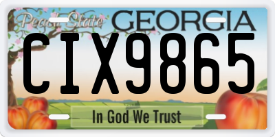 GA license plate CIX9865