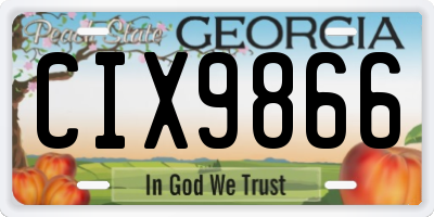 GA license plate CIX9866