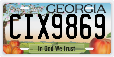 GA license plate CIX9869