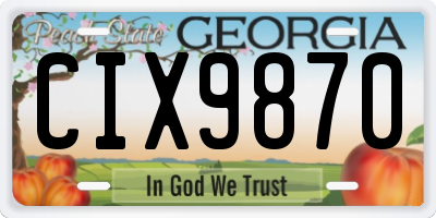 GA license plate CIX9870