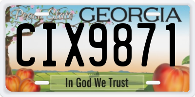 GA license plate CIX9871