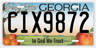GA license plate CIX9872