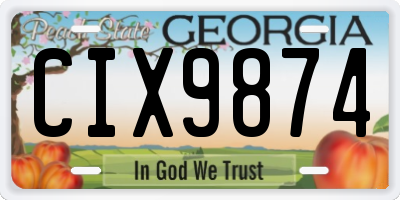 GA license plate CIX9874