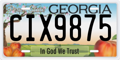 GA license plate CIX9875