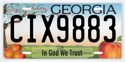 GA license plate CIX9883