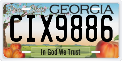 GA license plate CIX9886