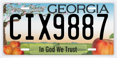 GA license plate CIX9887