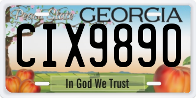 GA license plate CIX9890