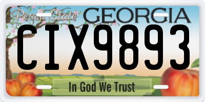 GA license plate CIX9893