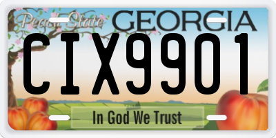 GA license plate CIX9901