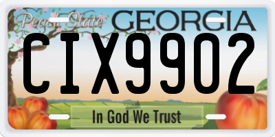 GA license plate CIX9902