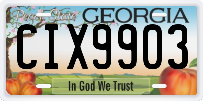 GA license plate CIX9903