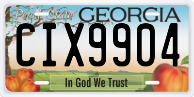 GA license plate CIX9904