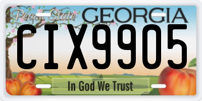 GA license plate CIX9905