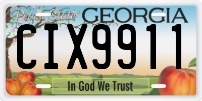 GA license plate CIX9911