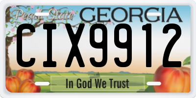 GA license plate CIX9912