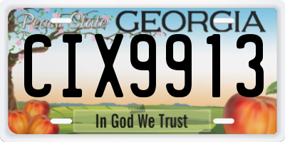 GA license plate CIX9913
